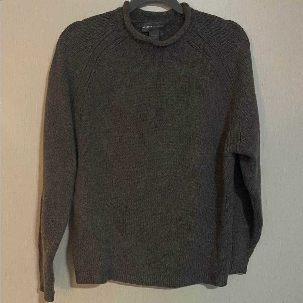 Tricots ST Raphael xl cowl neck sweater READ wool nylon